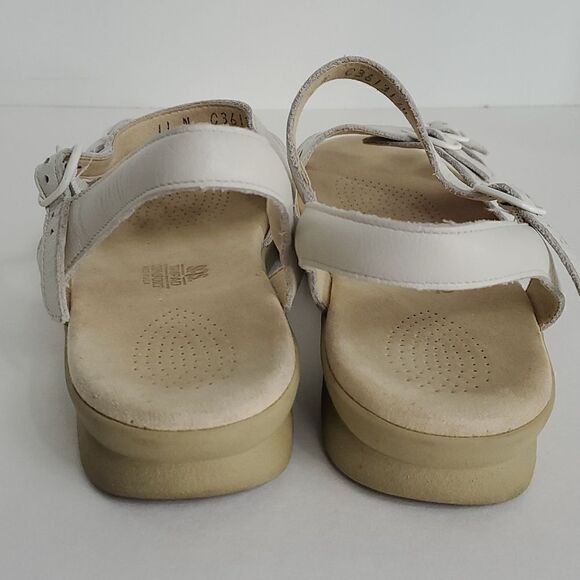 SAS Duo Quarter Strap Leather Sandals White Halo Size 11N - Picture 4 of 8